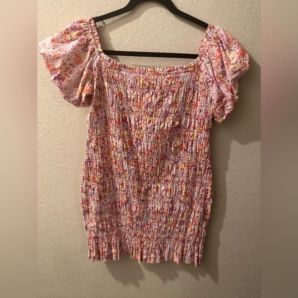 NWT - H&M Floral Bodycon Ruffled Dress - Size L